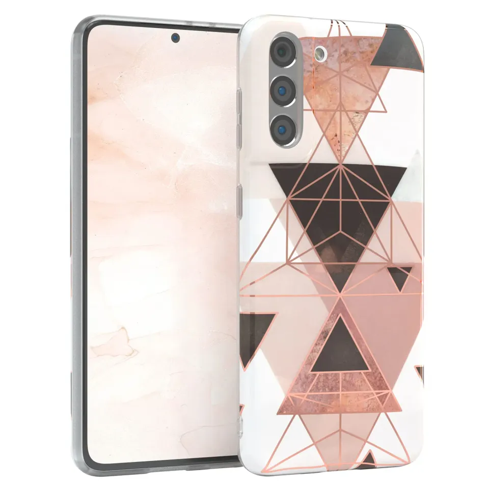 EAZY CASE Galaxy S21 Silikonhülle Rosa-Braun
