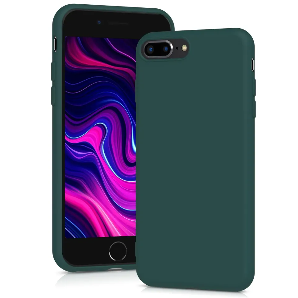 YATWIN iPhone 7 Plus / 8 Plus Silikonhülle Piniengrün matt