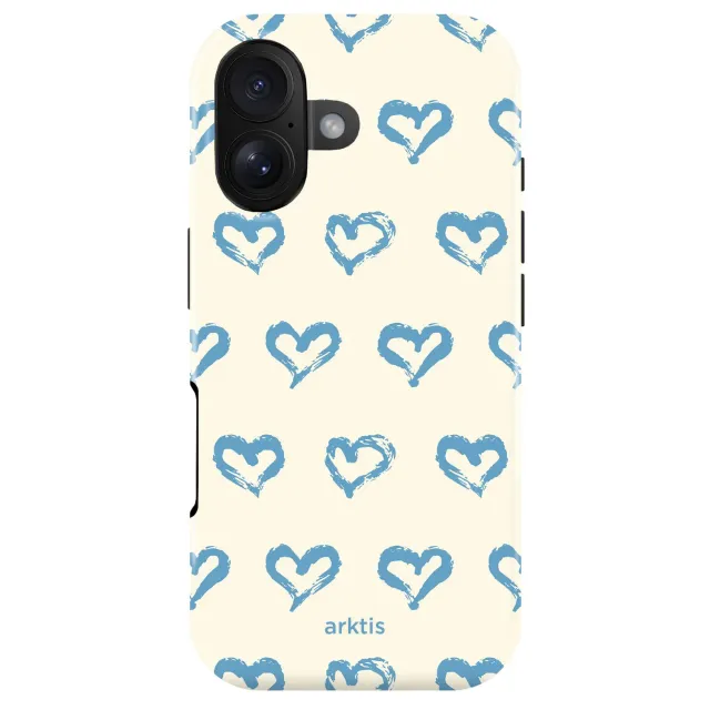 arktis Blue Hearts iPhone 17 Hülle mit MagSafe