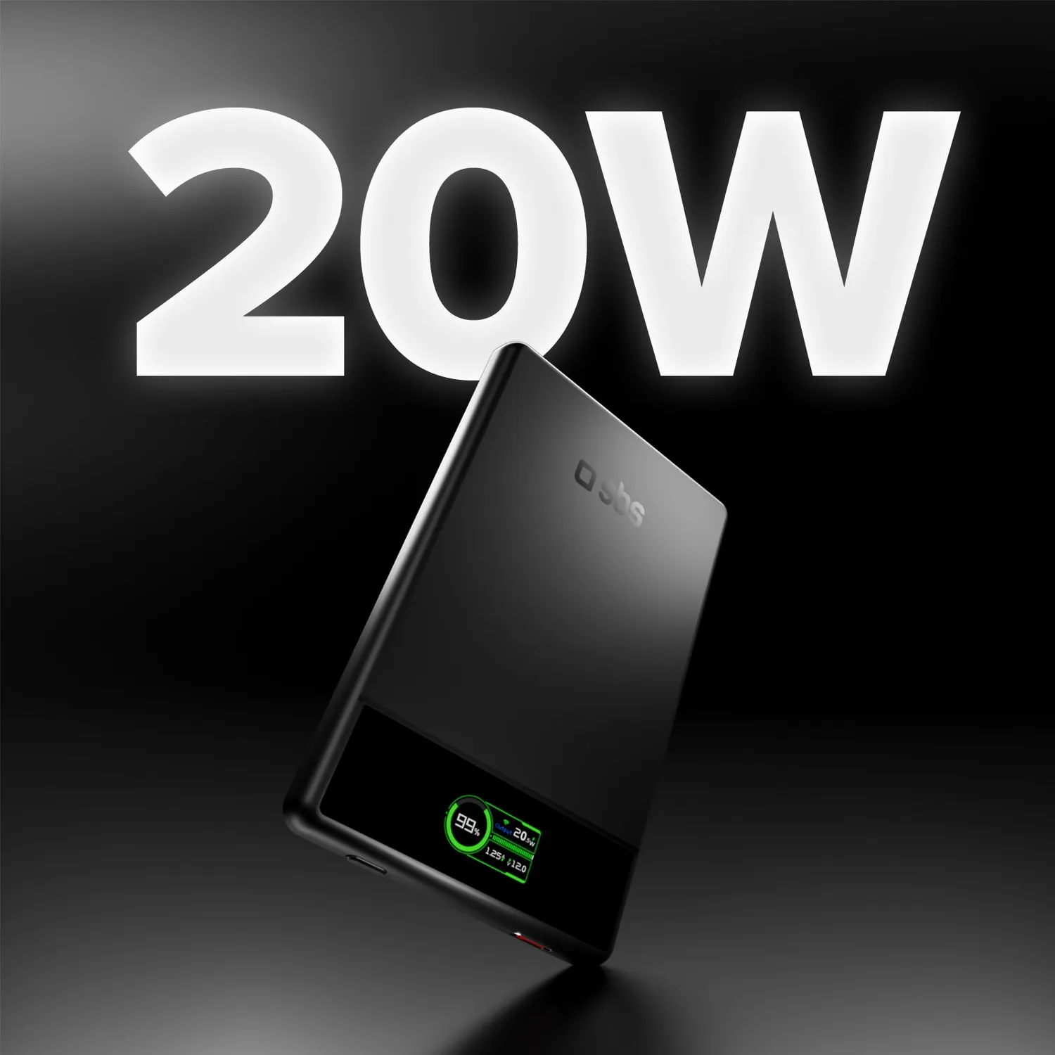 SBS Powerbank 5000mAh magnetisch 15W mit Display