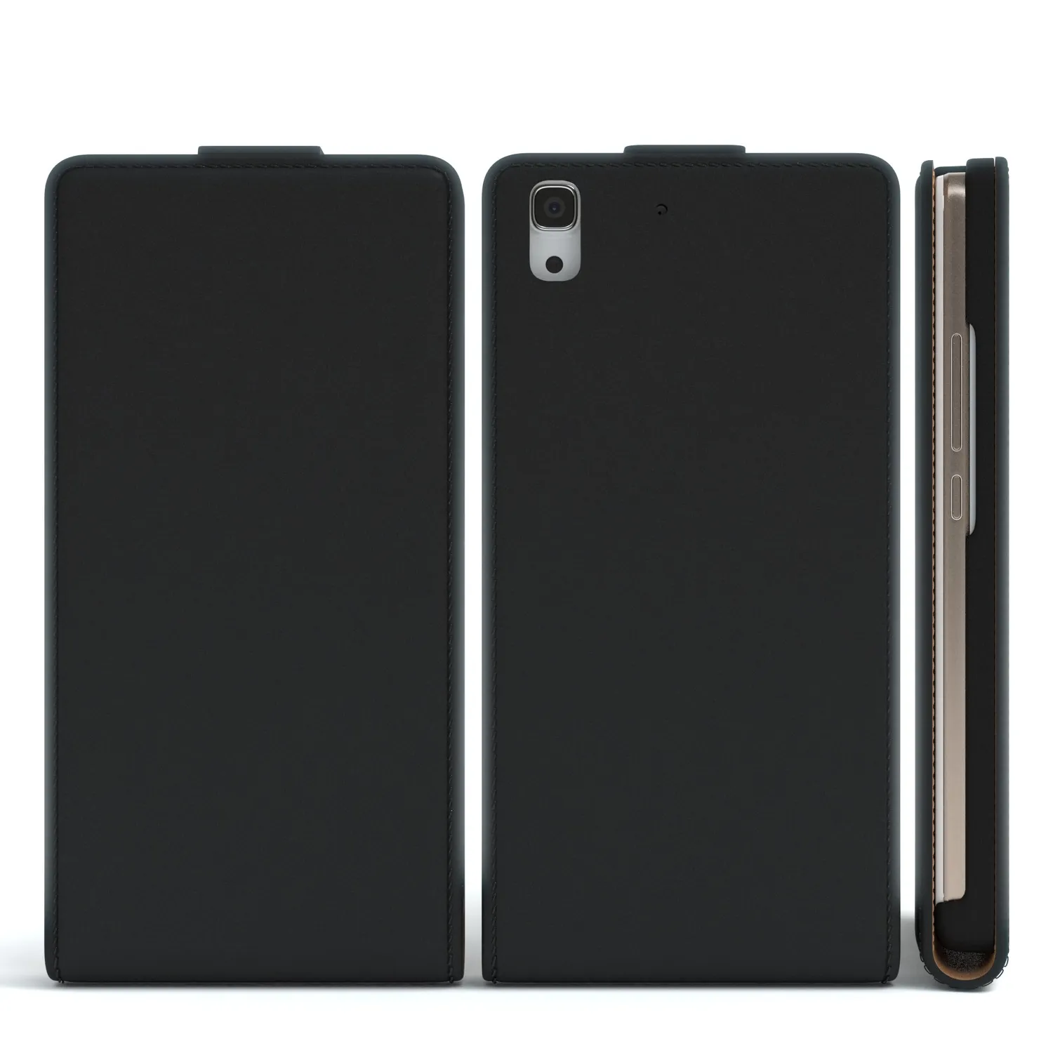 EAZY CASE Y6 2015 Klapphülle Schwarz Kunstleder