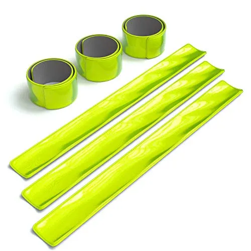 EAZY CASE Reflektorband Schnapparmband Neon Gelb 6er Set