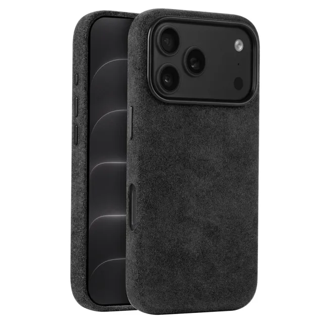 arktis iPhone 18 Pro Max Hülle Schwarz Alcantara