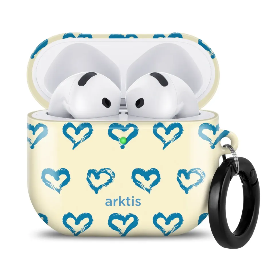 arktis Blue Hearts AirPods 5 Hülle Polycarbonat
