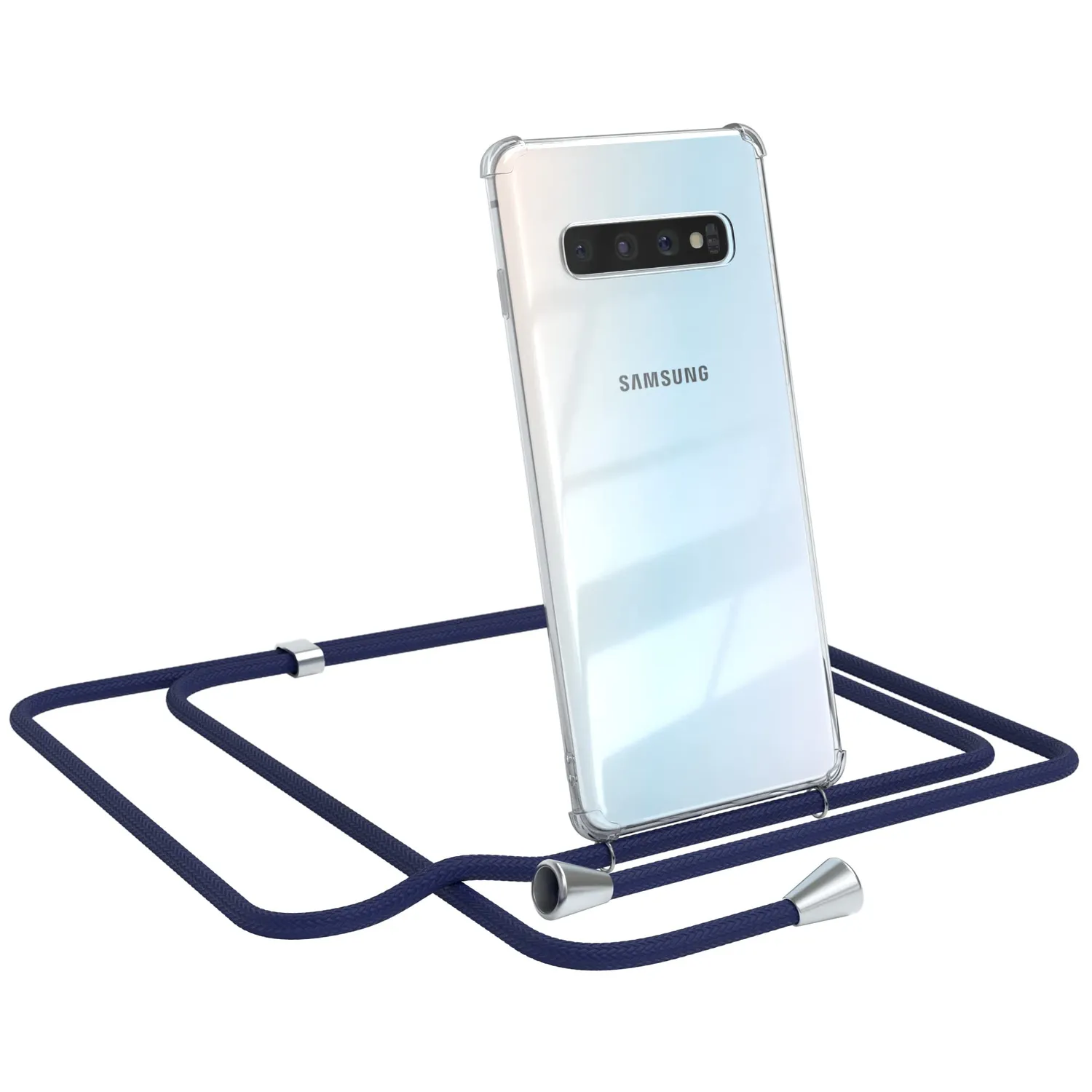 EAZY CASE Galaxy S10 Handykette Hülle Band Anthrazit Silikon