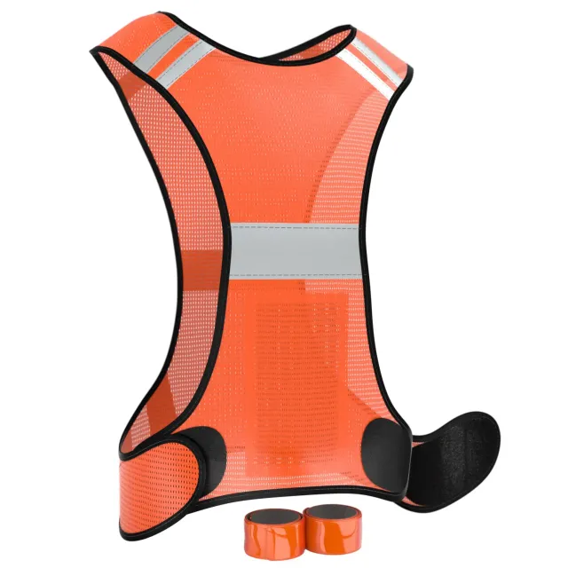 EAZY CASE Reflektor-Set 3in1 Neon Orange Weste+Bänder