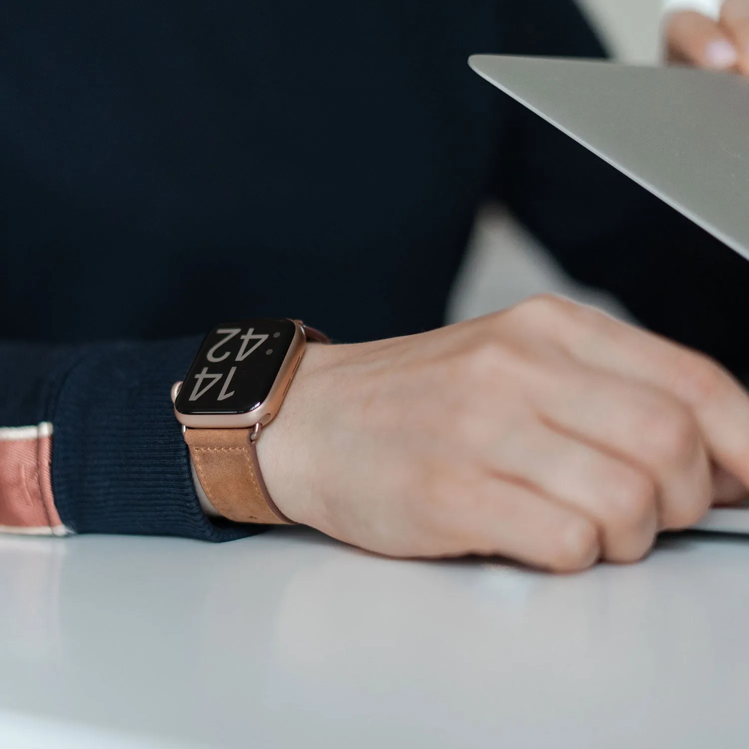 arktisband Apple Watch Kunstlederarmband Pin