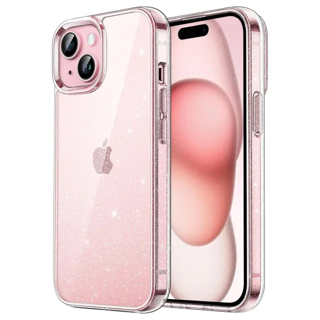 arktis Crystal Glitter iPhone 15 Hülle transparent