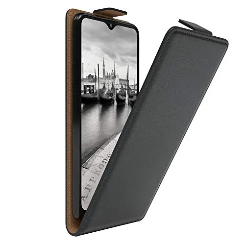 EAZY CASE Galaxy A20s Klapphülle Schwarz Kunstleder