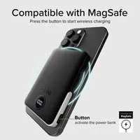 SBS Powerbank 5000mAh wireless MagSafe Ständer LCD