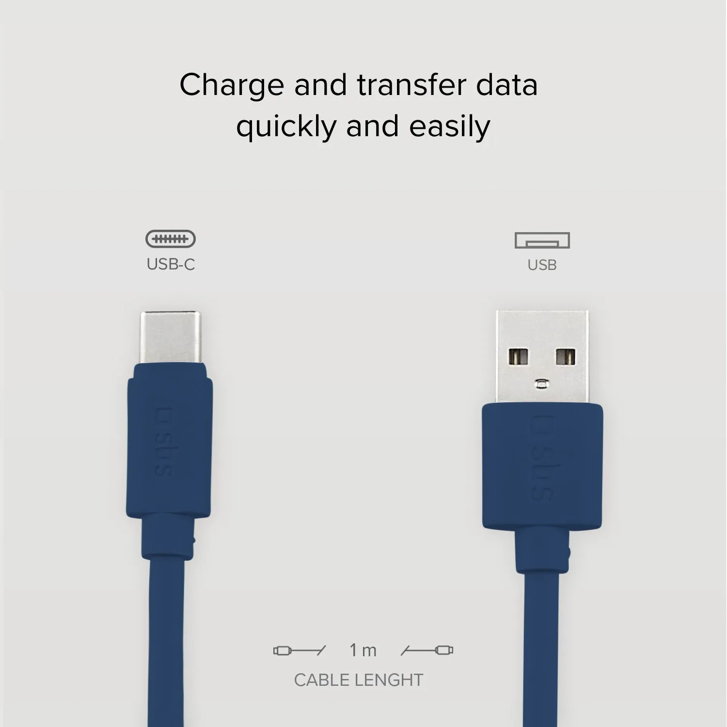 SBS Silikon USB-C Ladekabel 1,5 m blau Datenkabel