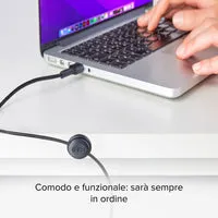 SBS USB auf USB-C Kabel mit Magnet-Halterung Gewebe