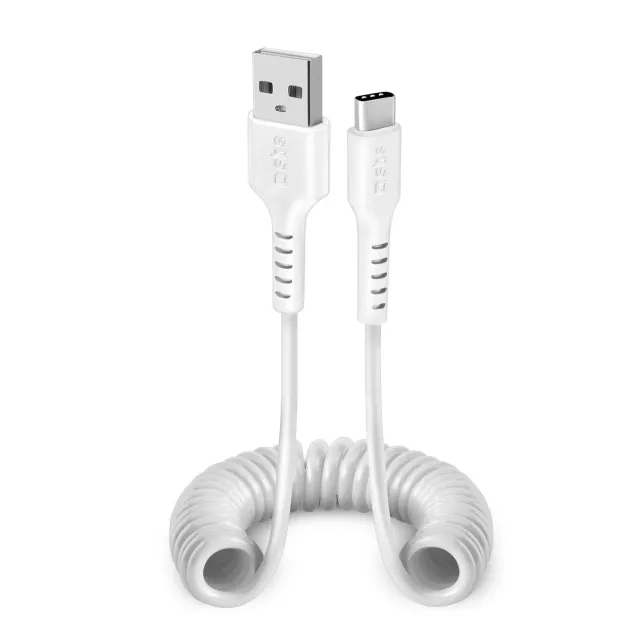 SBS Spiral USB-C Ladekabel 17 cm bis 1 m