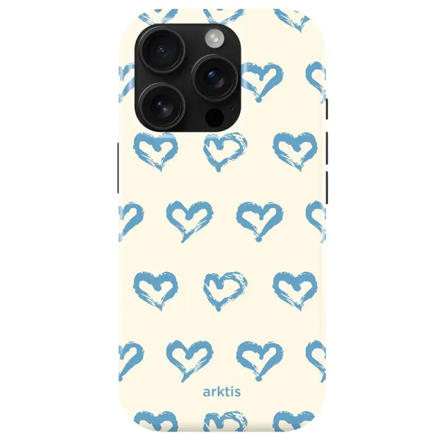 arktis iPhone 15 Pro Hülle Blue Hearts MagSafe Print