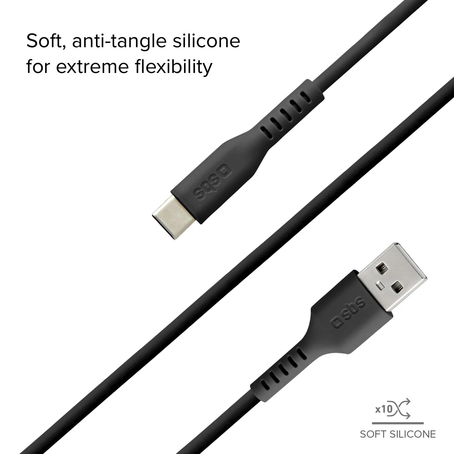SBS USB Type-C Datenkabel Laden Sync Schwarz