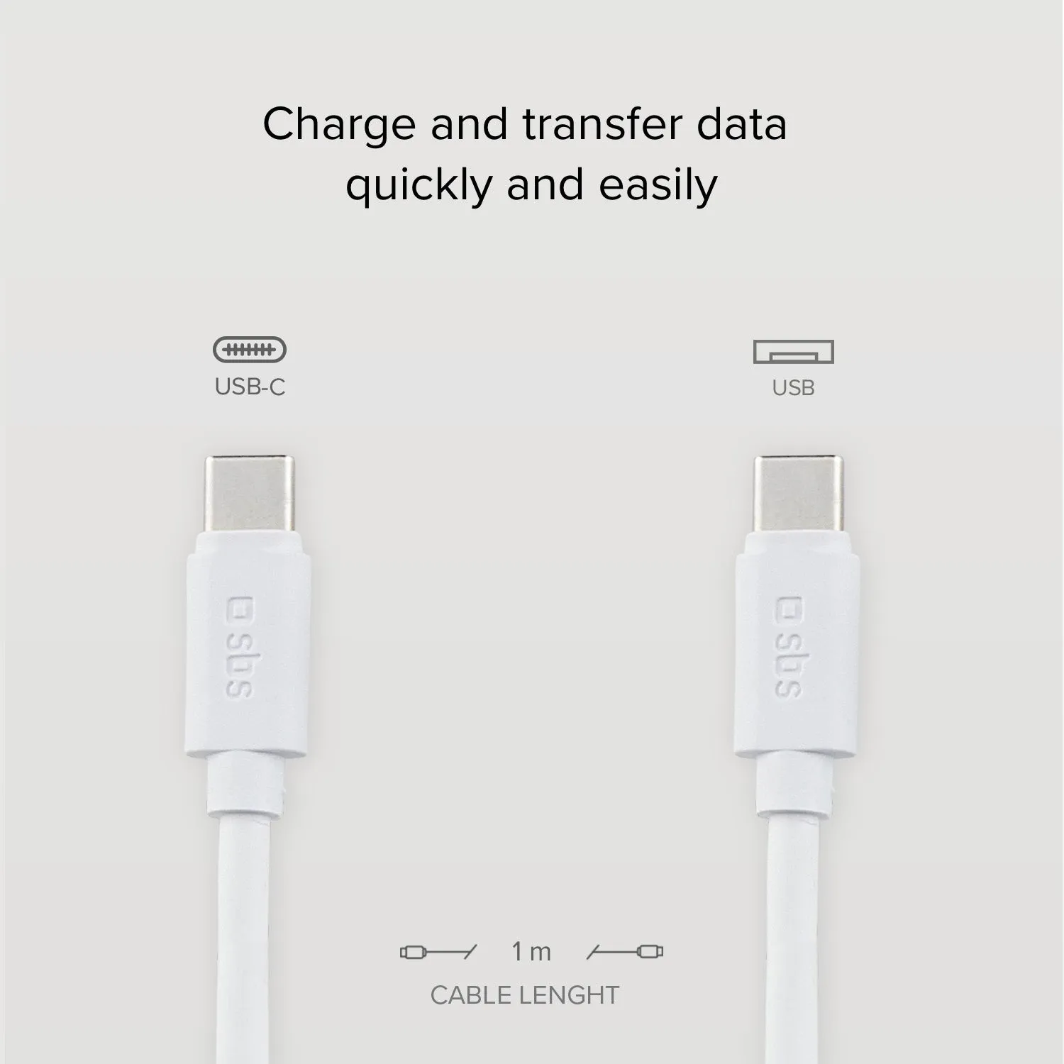 SBS USB-C Kabel 1,5m Silikon weiß Anti-Knoten