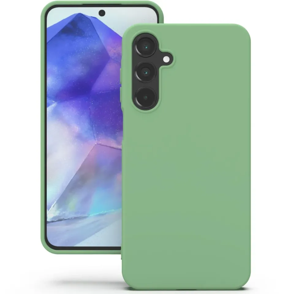 YATWIN Galaxy A55 Silikonhülle Mintgrün Soft-Touch