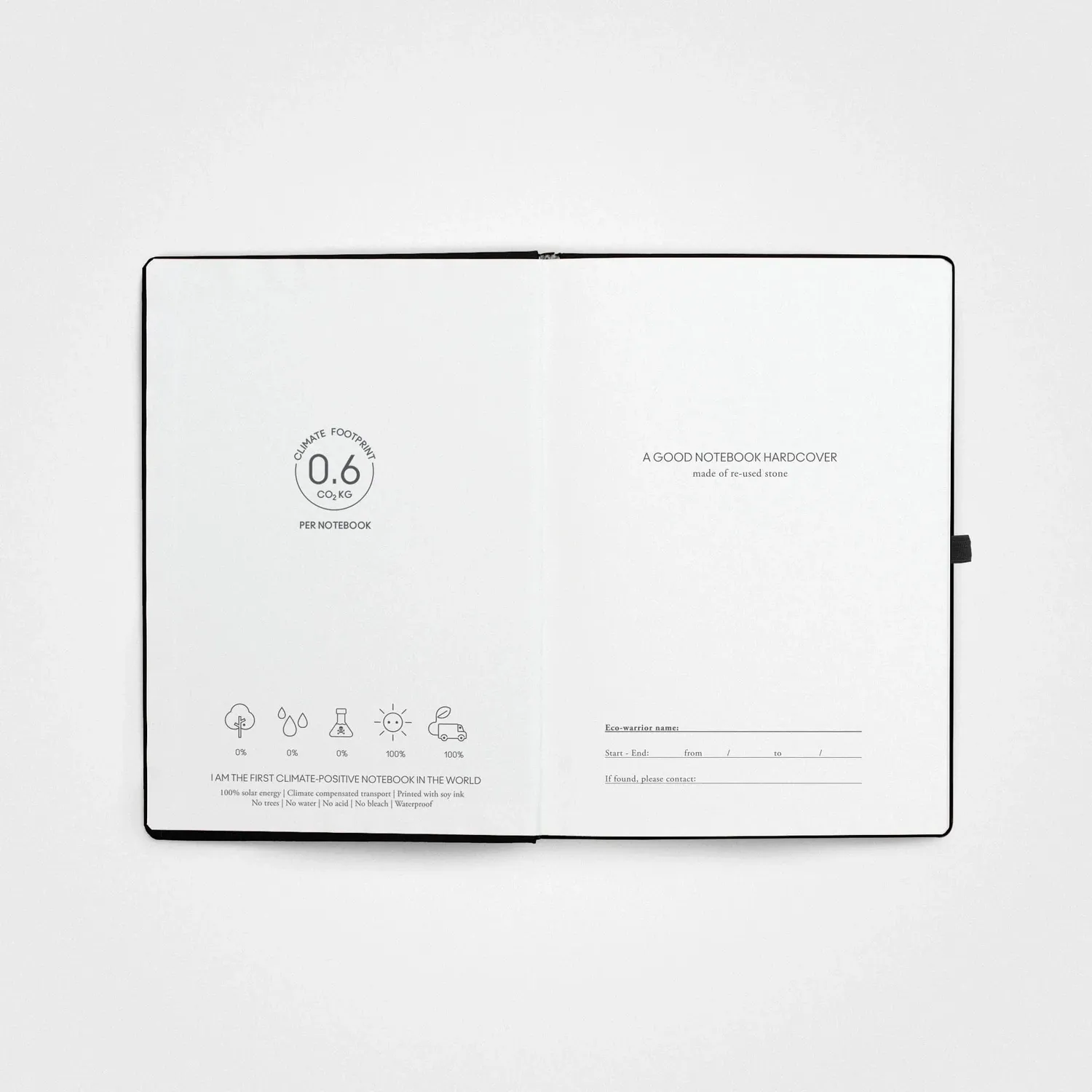 agood company Stone Paper Notizbuch A5 Black Hardcover