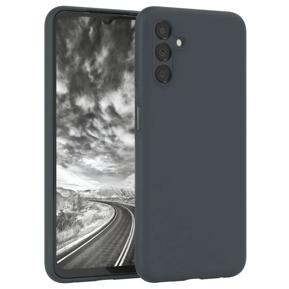 EAZY CASE Premium Silikon Galaxy A13 4G Handyhülle Dunkelgrau
