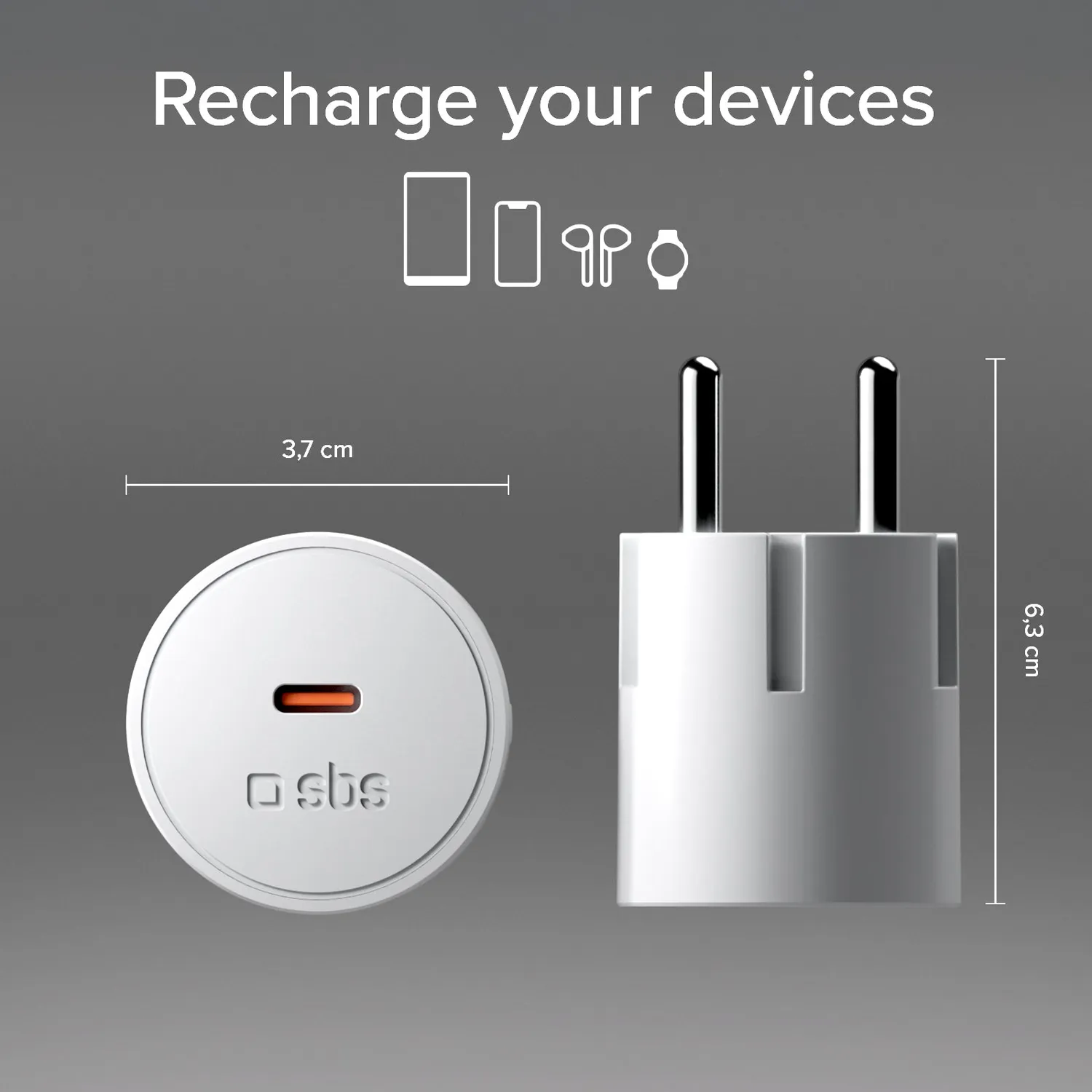 SBS 45W Schuko Ladegerät USB-C PD