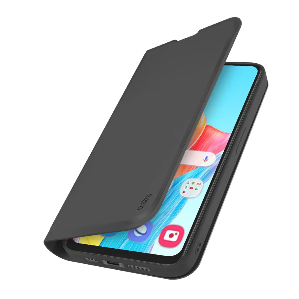 SBS Wallet Smooth Bookcover Oppo A18 Hülle schwarz