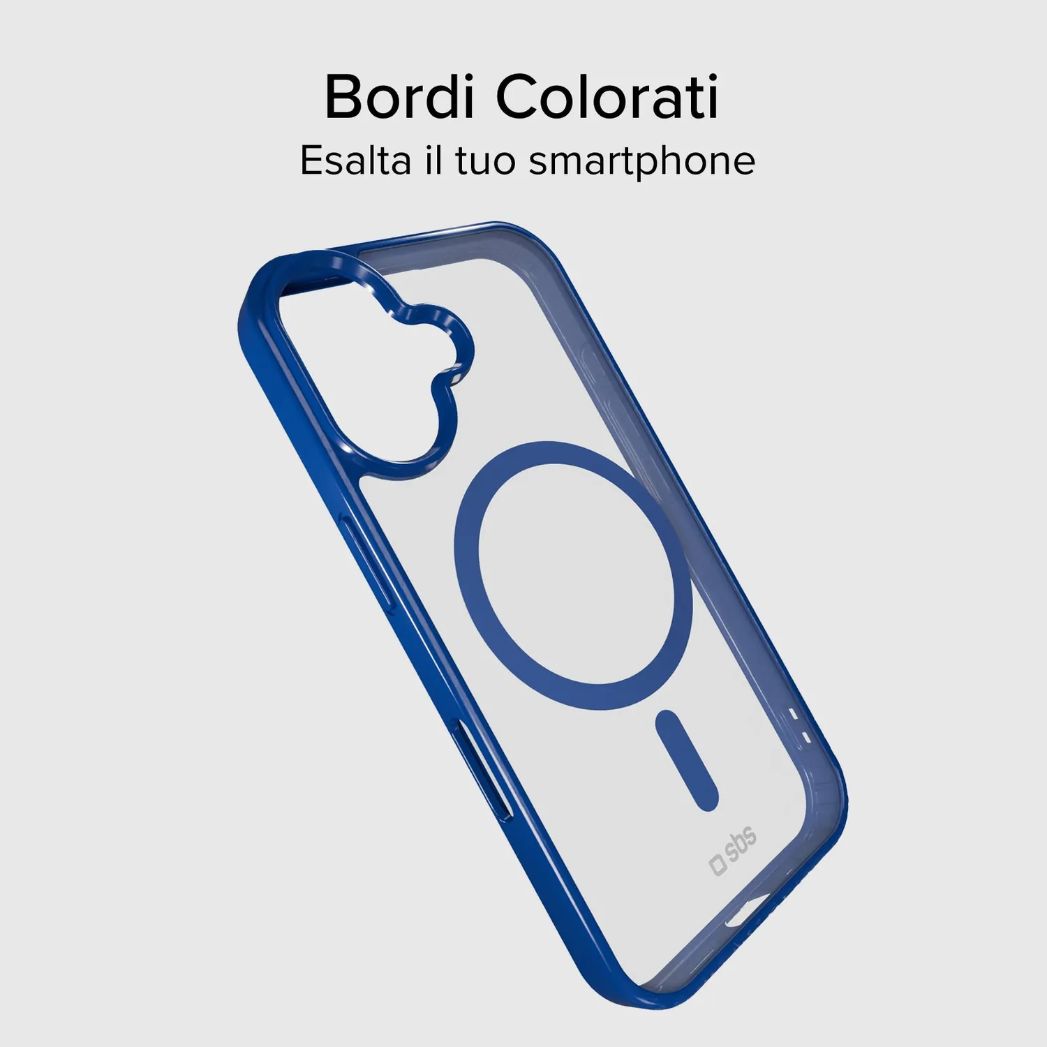 SBS Hülle iPhone 16 transparent MagSafe farbiger Rand