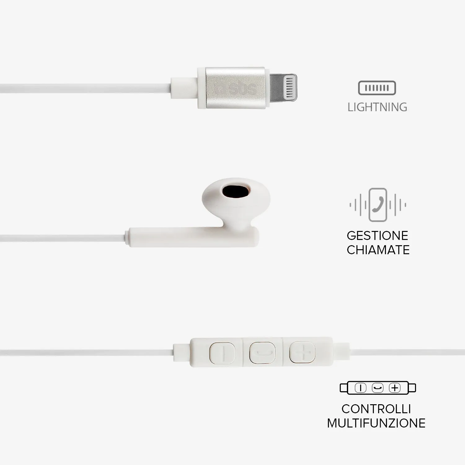 SBS Studio Mix 65 Lightning Kopfhörer weiß semi in-ear