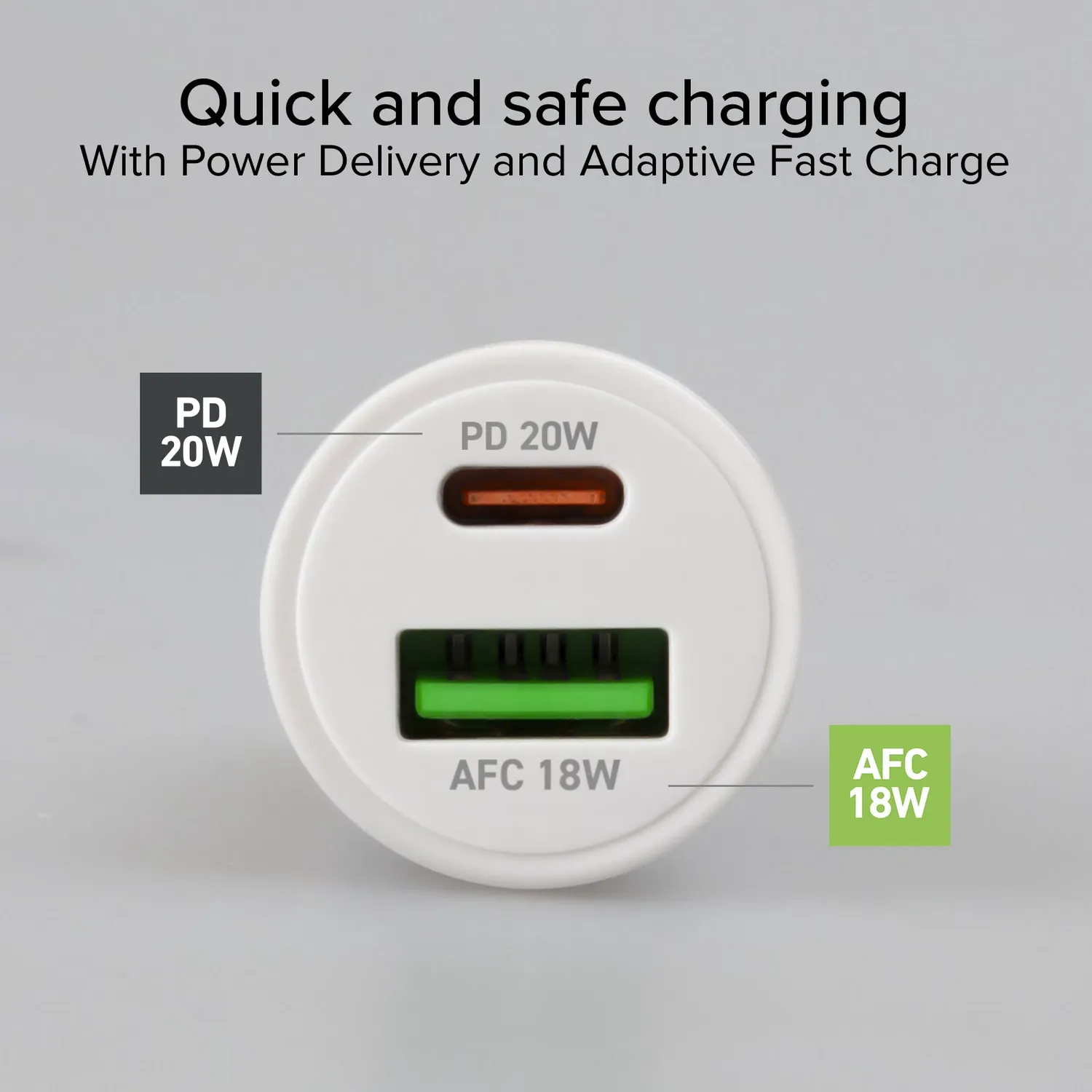 SBS 20W Autoladegerät USB-C PD + USB AFC schwarz