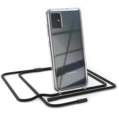 EAZY CASE Galaxy A51 Handykette Schwarz Kordel transparent
