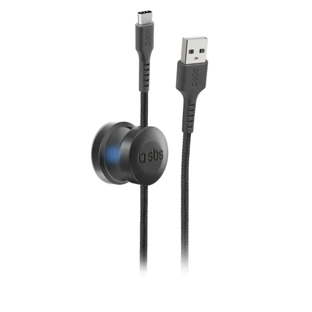 SBS USB auf USB-C Kabel mit Magnet-Halterung Gewebe