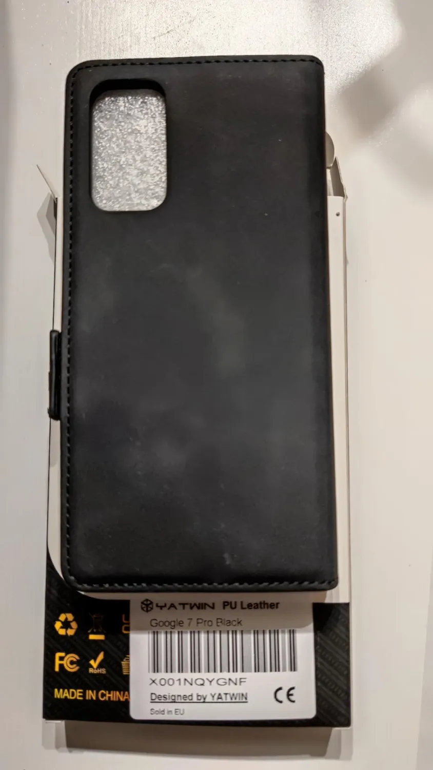 YATWIN Google Pixel 7 Klapphülle Leder Schwarz mit Kartenfach