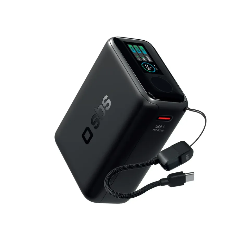 SBS Powerbank 20000mAh 65W Kabel Display