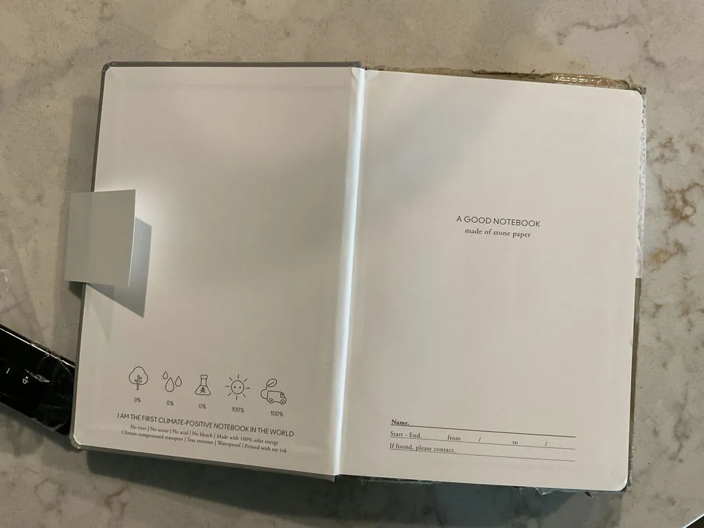 agood company Stone Paper Notizbuch A5 Snow White Hardcover