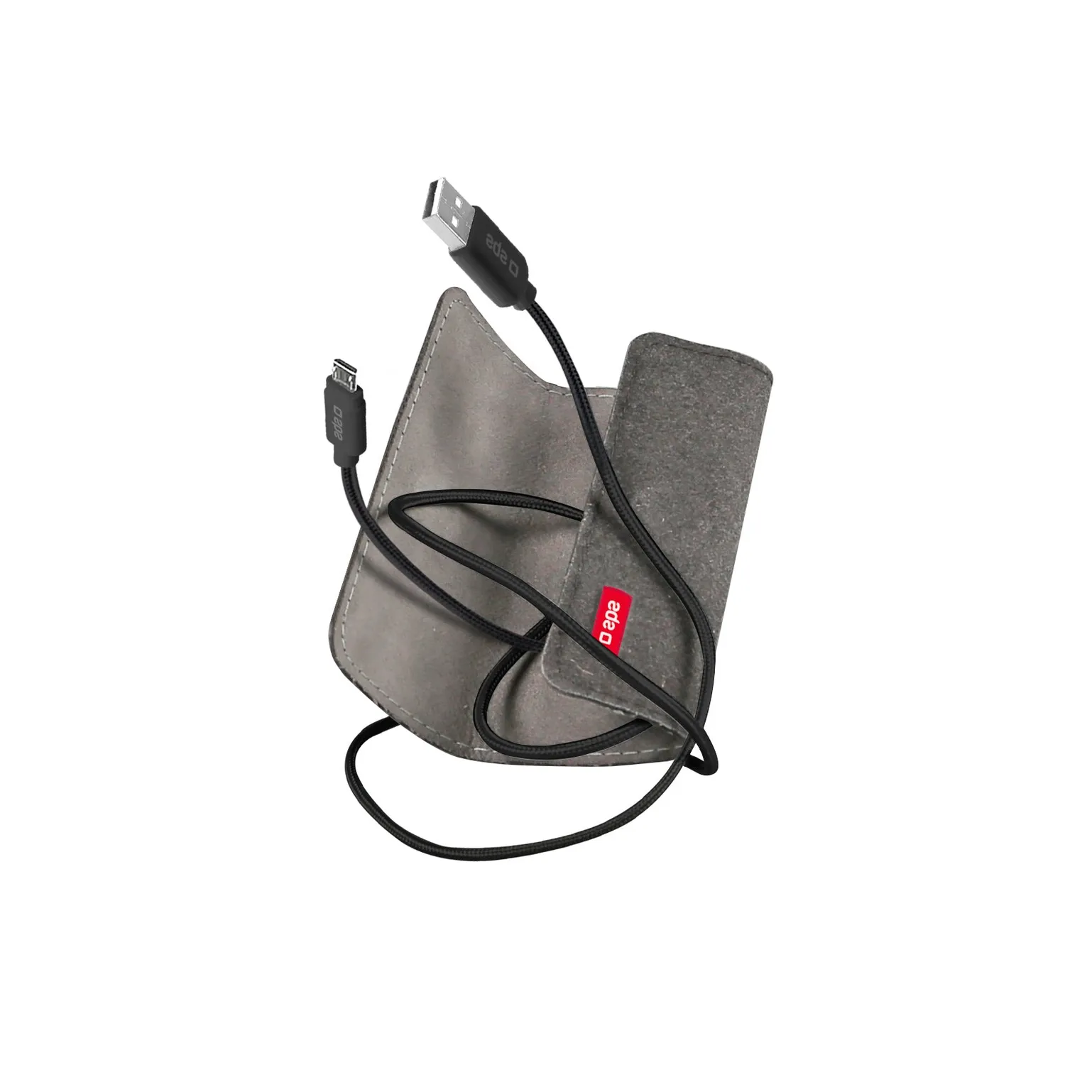 SBS USB/Micro-USB Ladekabel 1 m mit Tasche schwarz