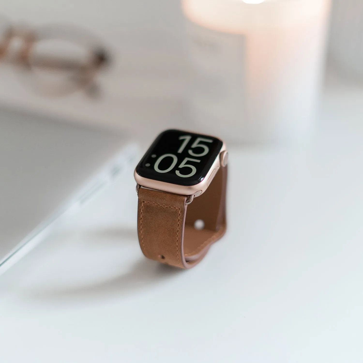 arktisband Apple Watch Kunstlederarmband Pin
