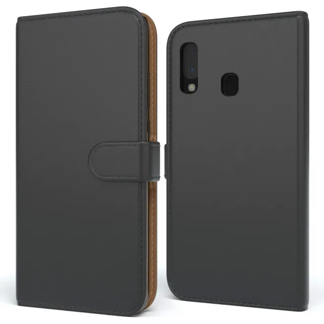 EAZY CASE Galaxy A20e Klapphülle Schwarz mit Kartenfach