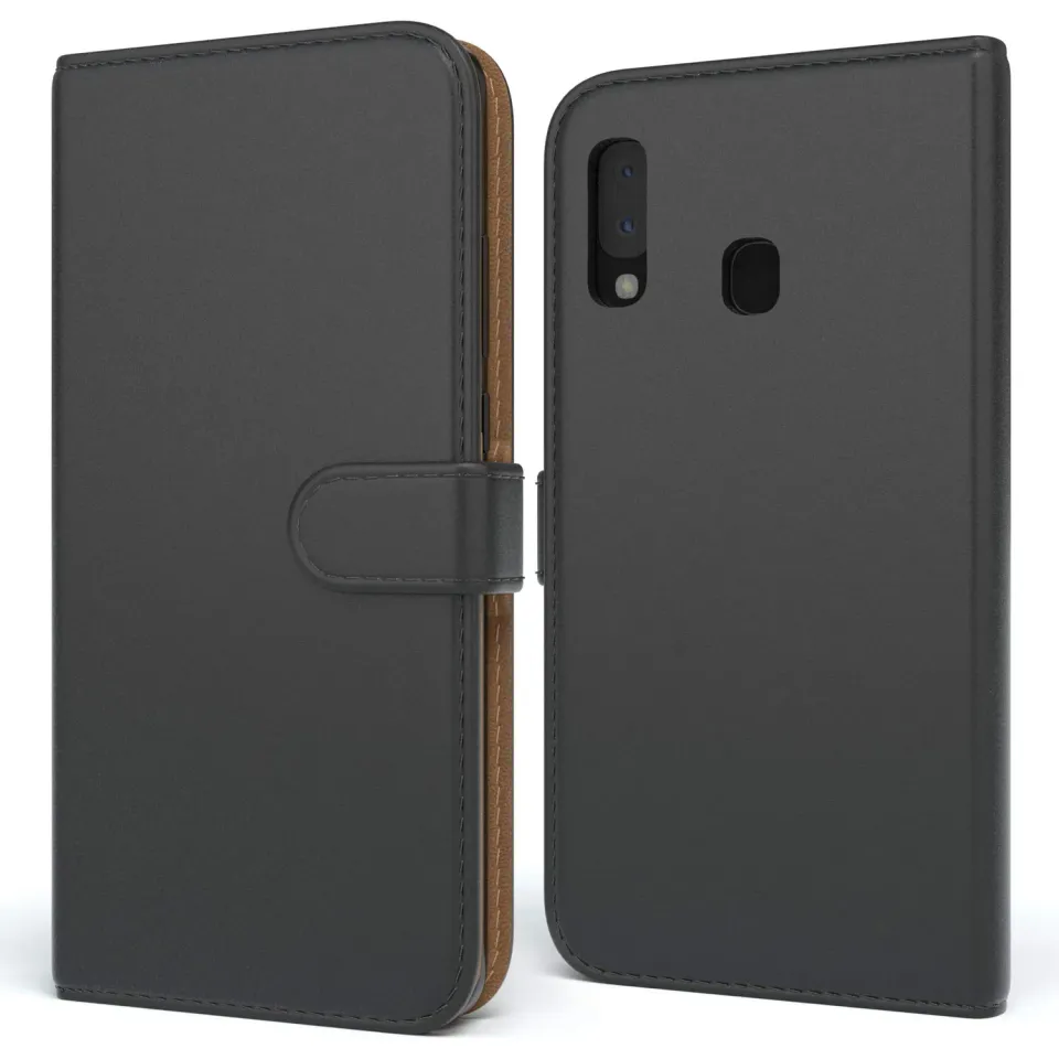 EAZY CASE Galaxy A20e Klapphülle Schwarz mit Kartenfach