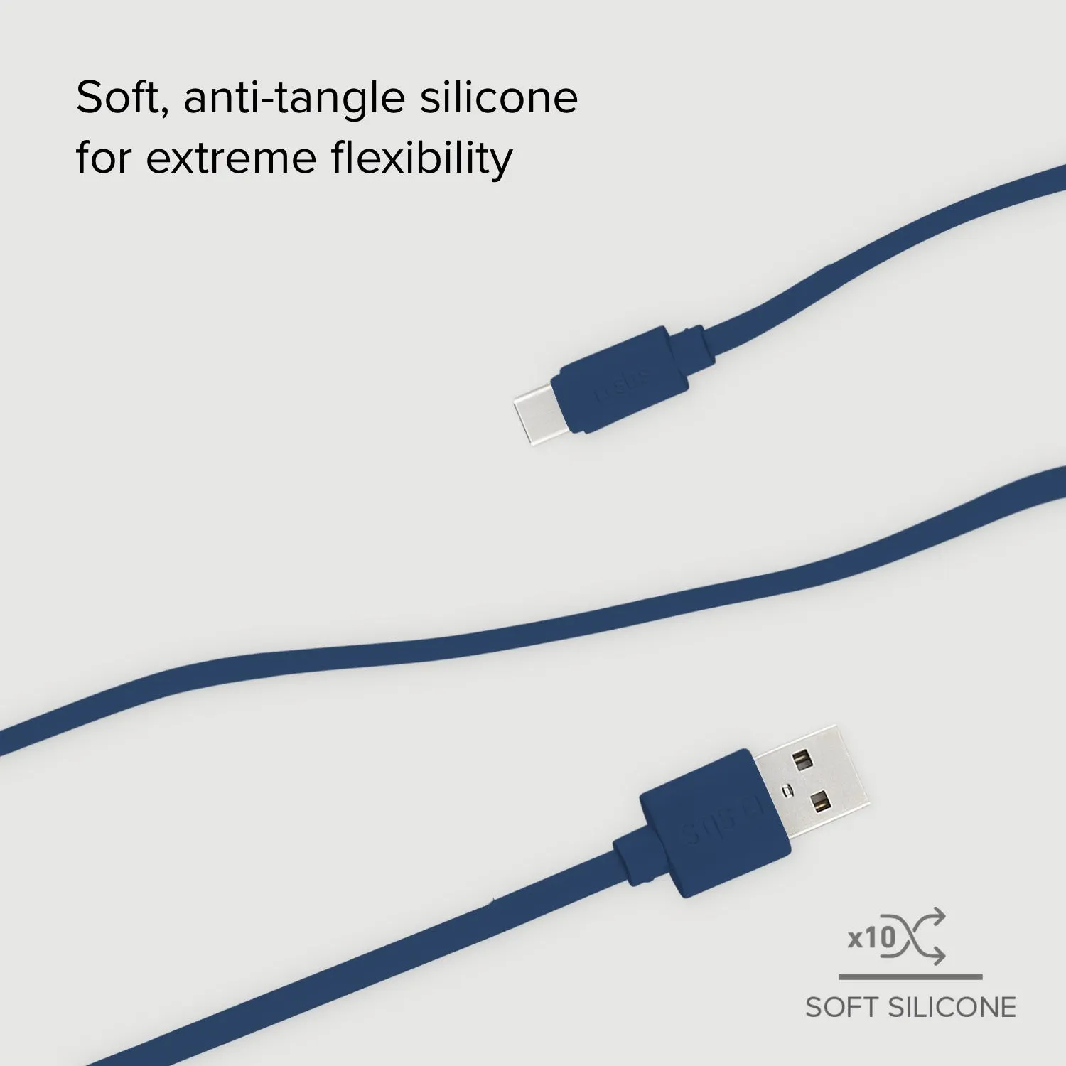 SBS Silikon USB-C Ladekabel 1,5 m blau Datenkabel