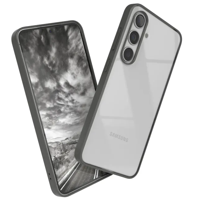 EAZY CASE Clear Hybrid Bumper Hülle Galaxy S24 anthrazit