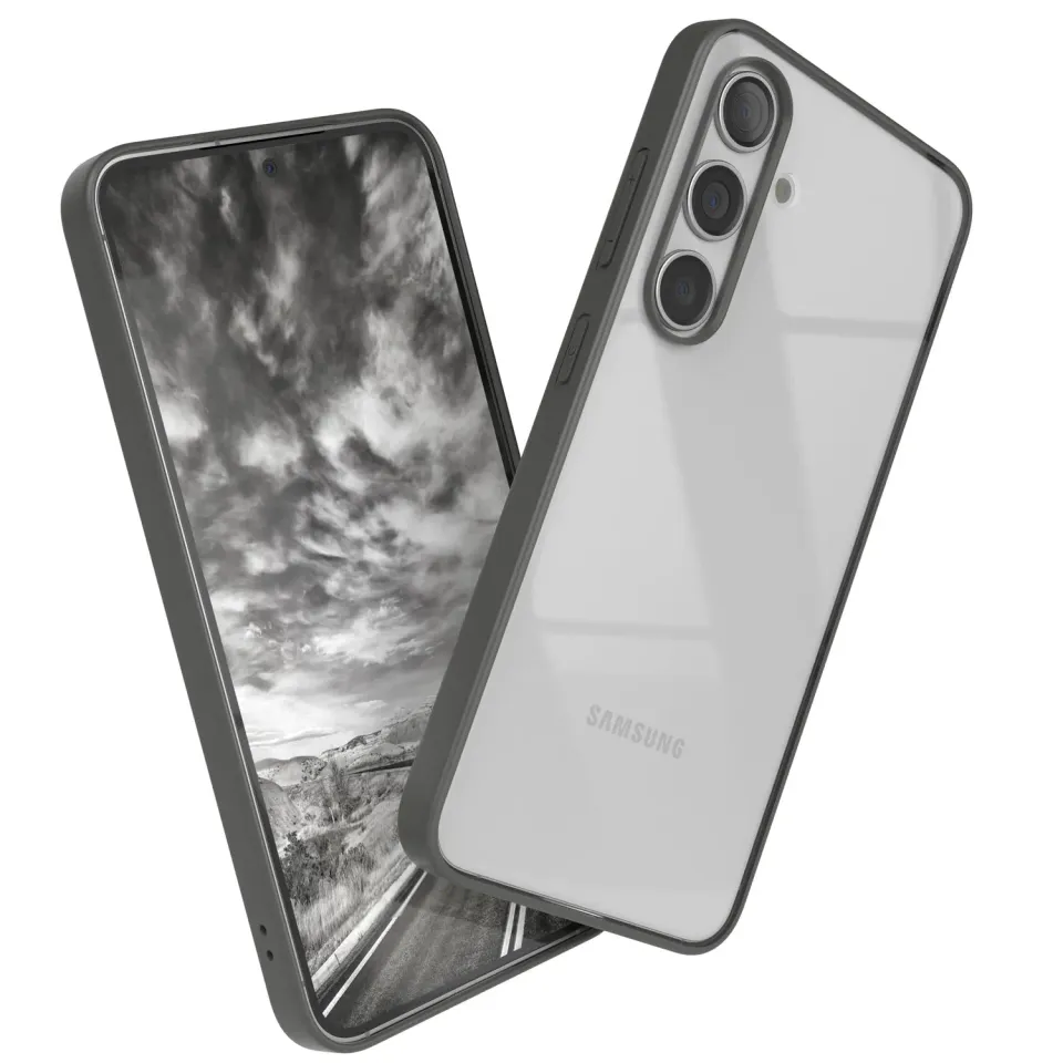 EAZY CASE Clear Hybrid Bumper Hülle Galaxy S24 anthrazit