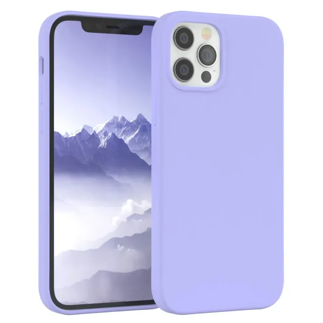 EAZY CASE Premium Silikon iPhone 12 Handyhülle Lavendel Lila matt