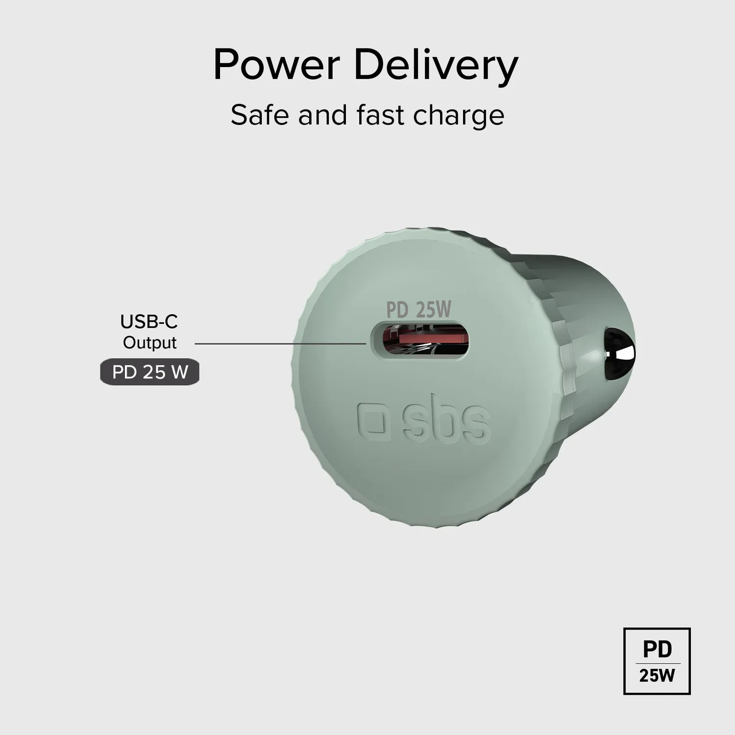SBS Auto Ladegerät USB-C 25W PD recycelt