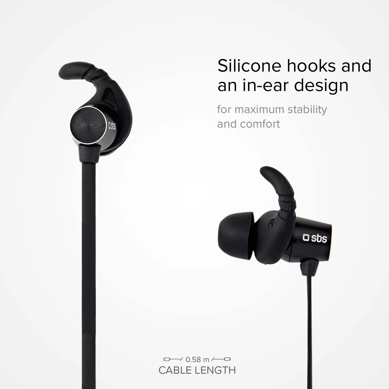 SBS BT501 Bluetooth Kopfhörer Nackenband Schwarz