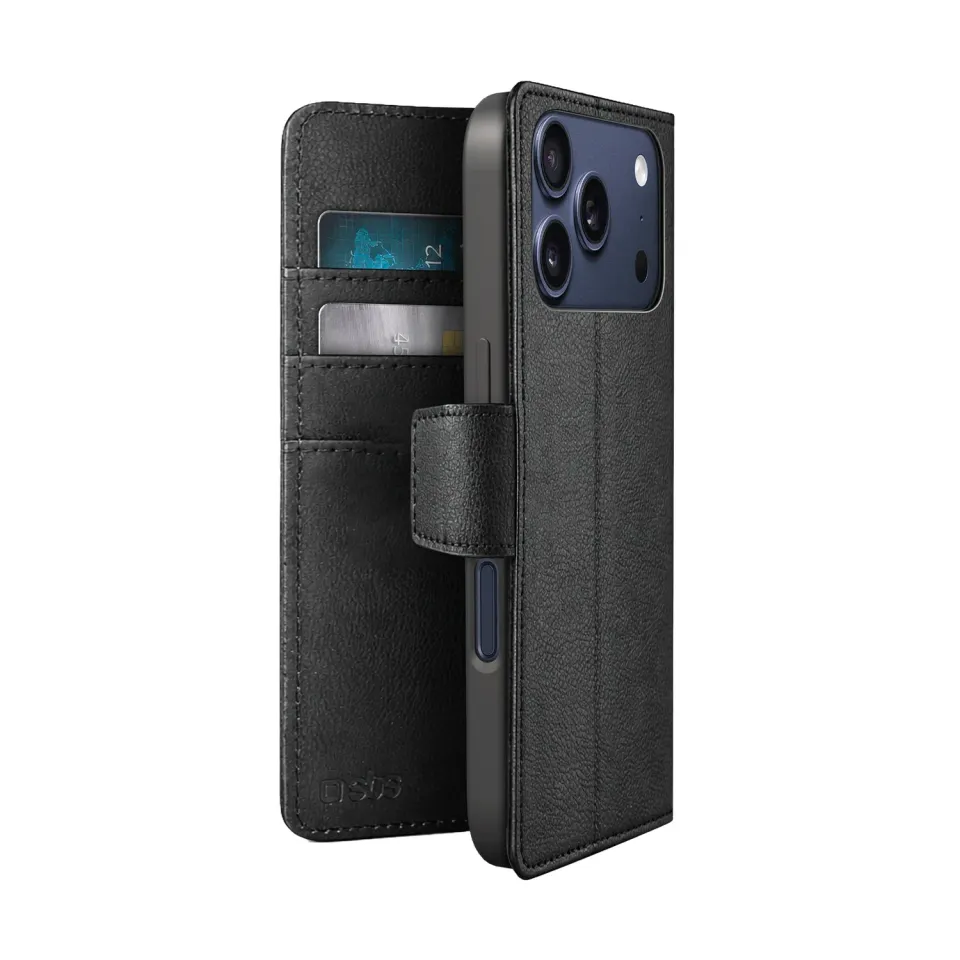 SBS Classic iPhone 17 Pro Hülle Schwarz mit Stand