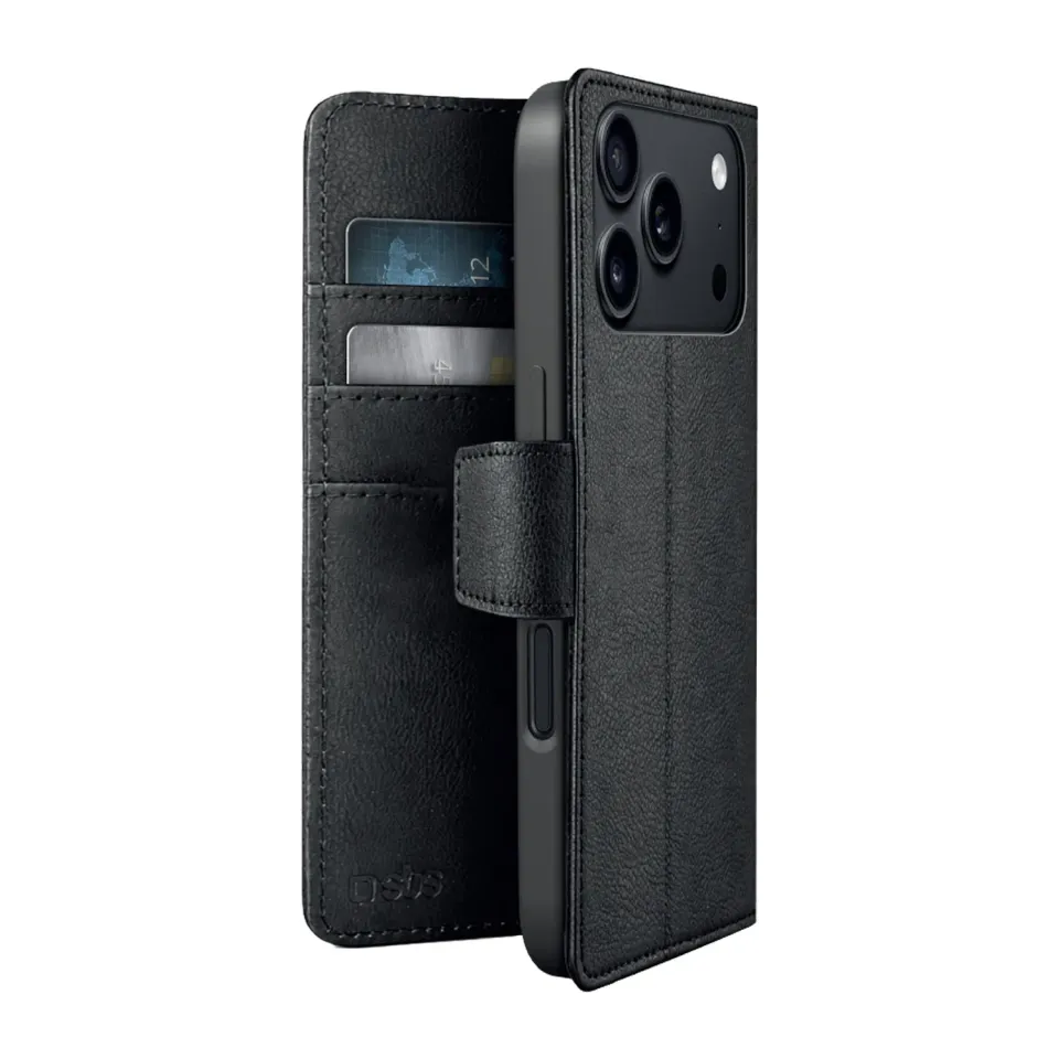 SBS Wallet Classic Mag Klapphülle iPhone 17 Pro 18 Pro Schwarz