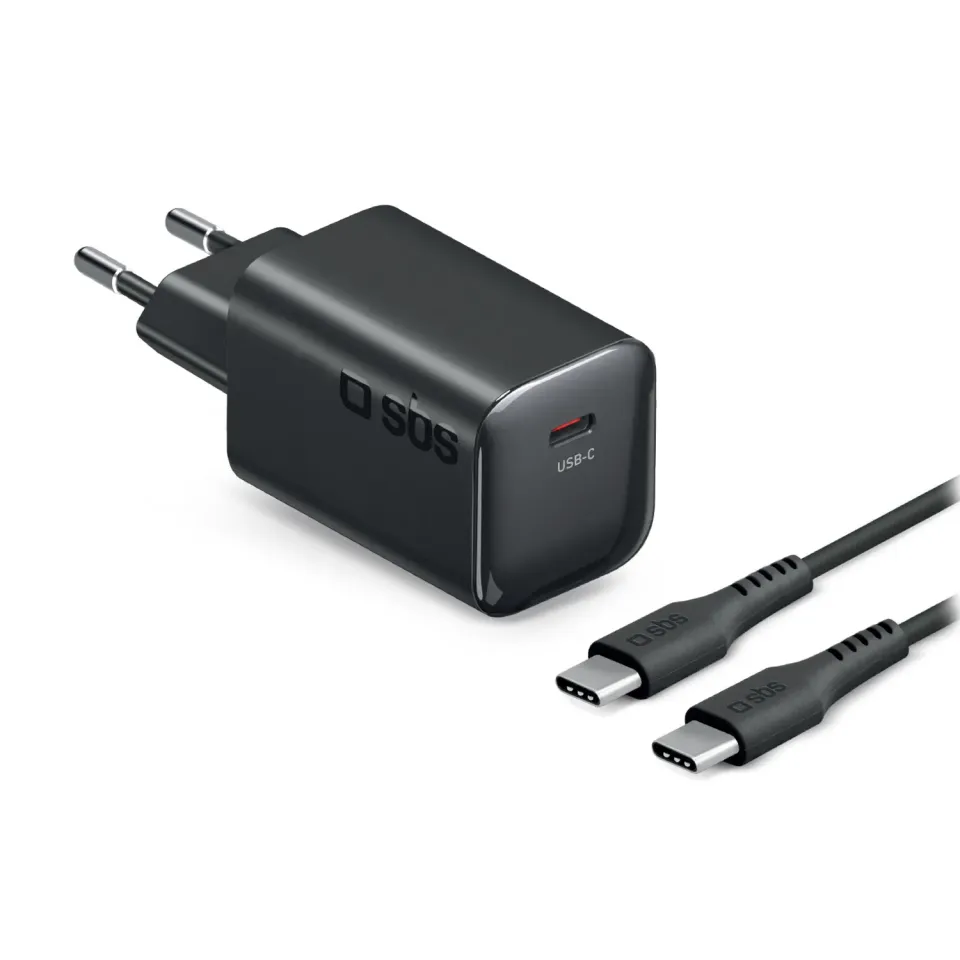 SBS 65W GaN Ladekit USB-C PD Kabel 2m