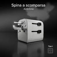 SBS Universal Reiseadapter 2500W 2x USB-A UK US AU