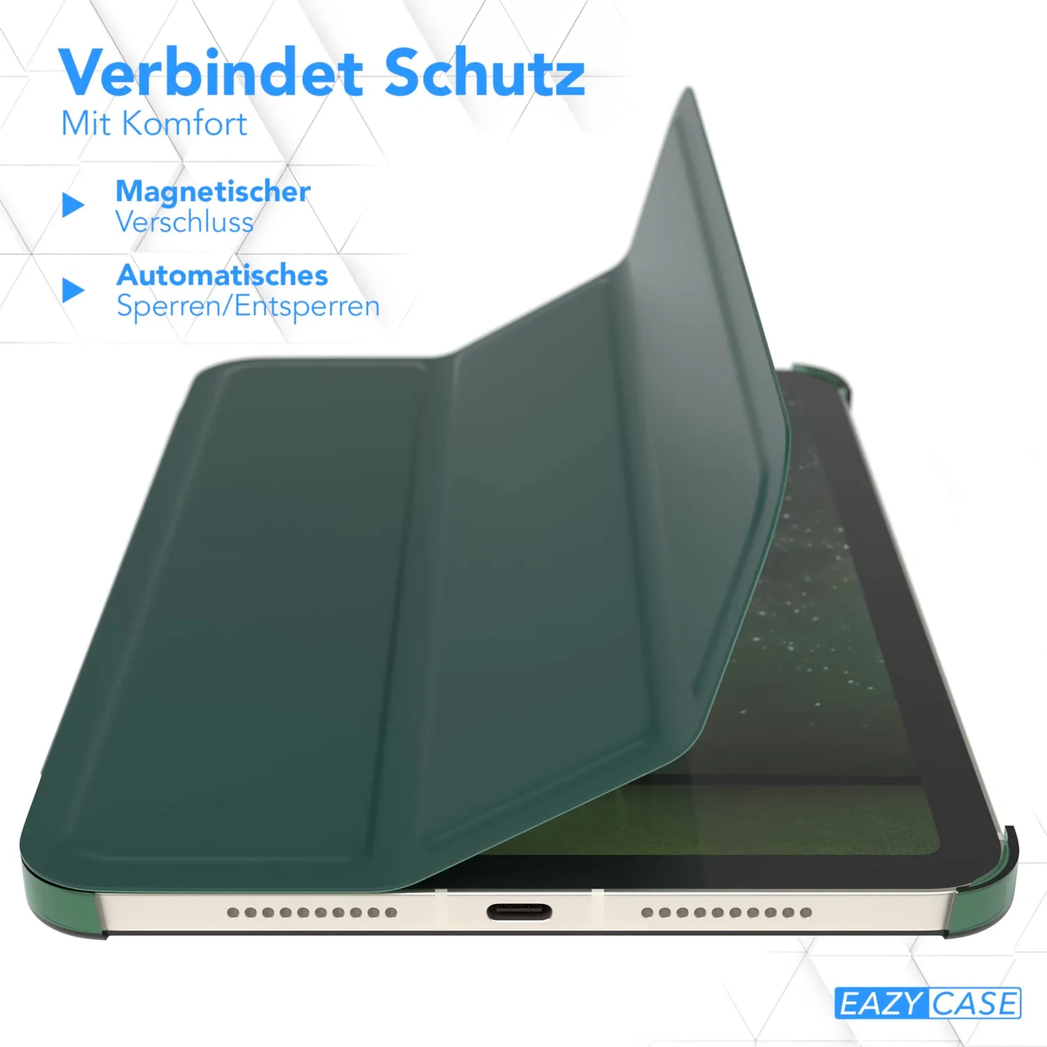 EAZY CASE iPad Mini 4/5 Klapphülle Nacht Grün Leder