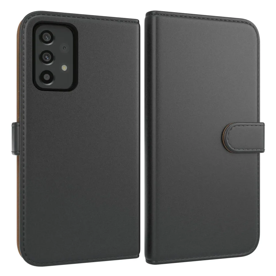 EAZY CASE Galaxy A73 Klapphülle Book Schwarz Kunstleder