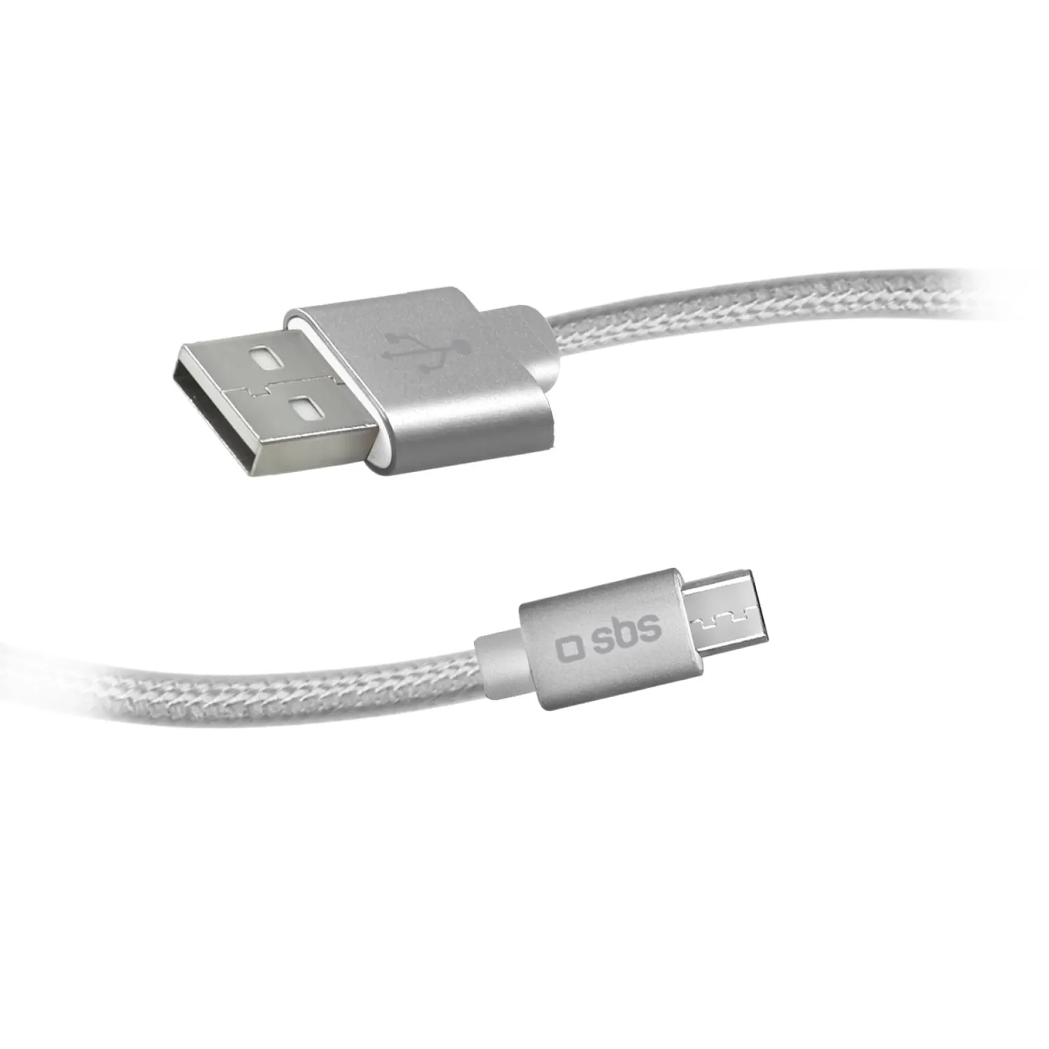 SBS USB Micro-USB Kabel Metall 1m Ladekabel silber